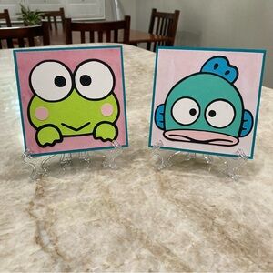 Keroppi and Hangyodon Wood Decor
